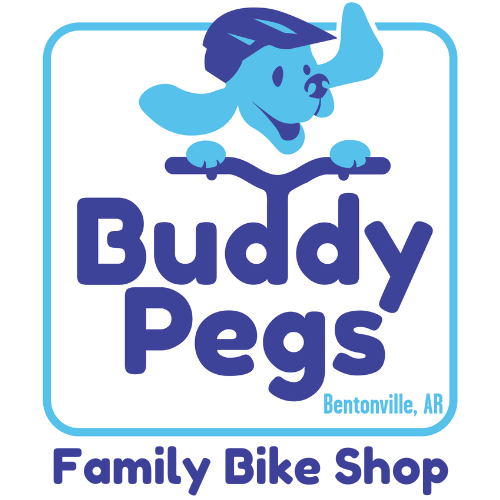 Buddy Pegs kids and family bike shop logo
